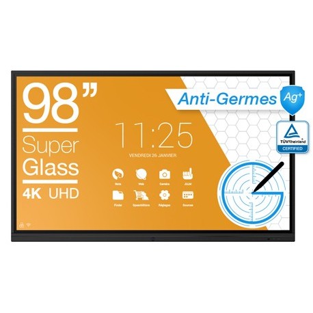 Ecran interactif tactile Android Haute Précision SuperGlass SpeechiTouch UHD - 86"