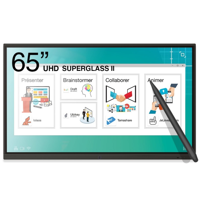 USB-C sur écran interactif SuperGlass 2 : projection tactile et charge