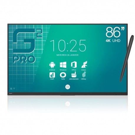 Ecran interactif tactile Haute Précision SuperGlass II Android SpeechiTouch UHD Pro - 75"